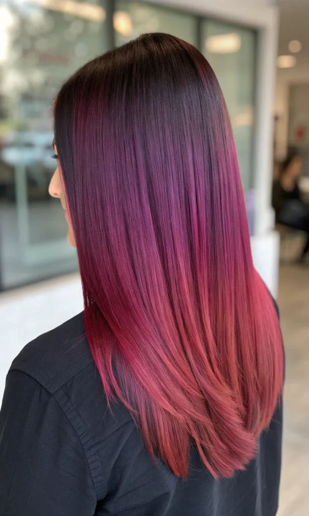 red and purple highlights on dark hair (7)