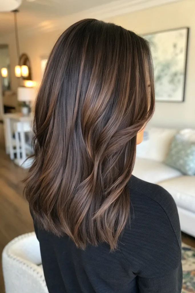 reverse balayage brunette dark brown (5)