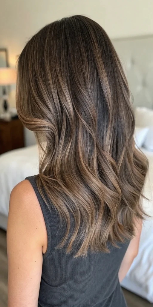 reverse balayage brunette dark brown (6)