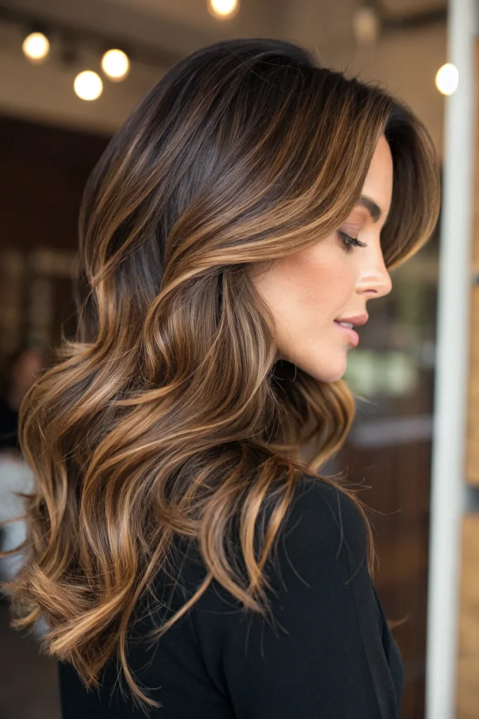 reverse balayage brunette dark brown (8)