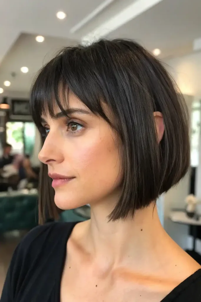 Textured Bob with Curtain Bangs 11