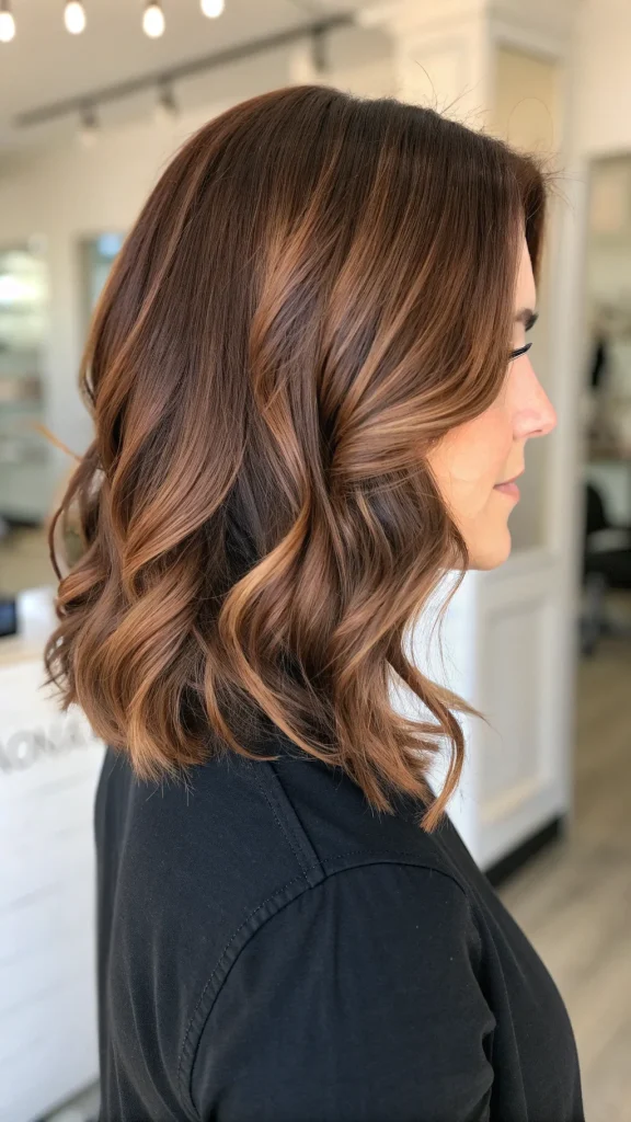 warm copper balayage on brown hair (4)