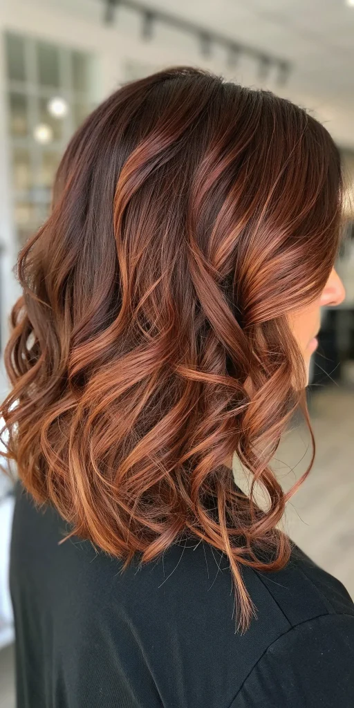 warm copper balayage on brown hair (6)