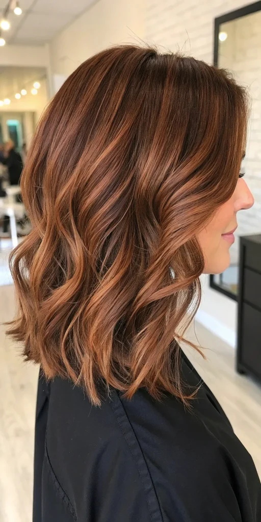 warm copper balayage on brown hair (9)
