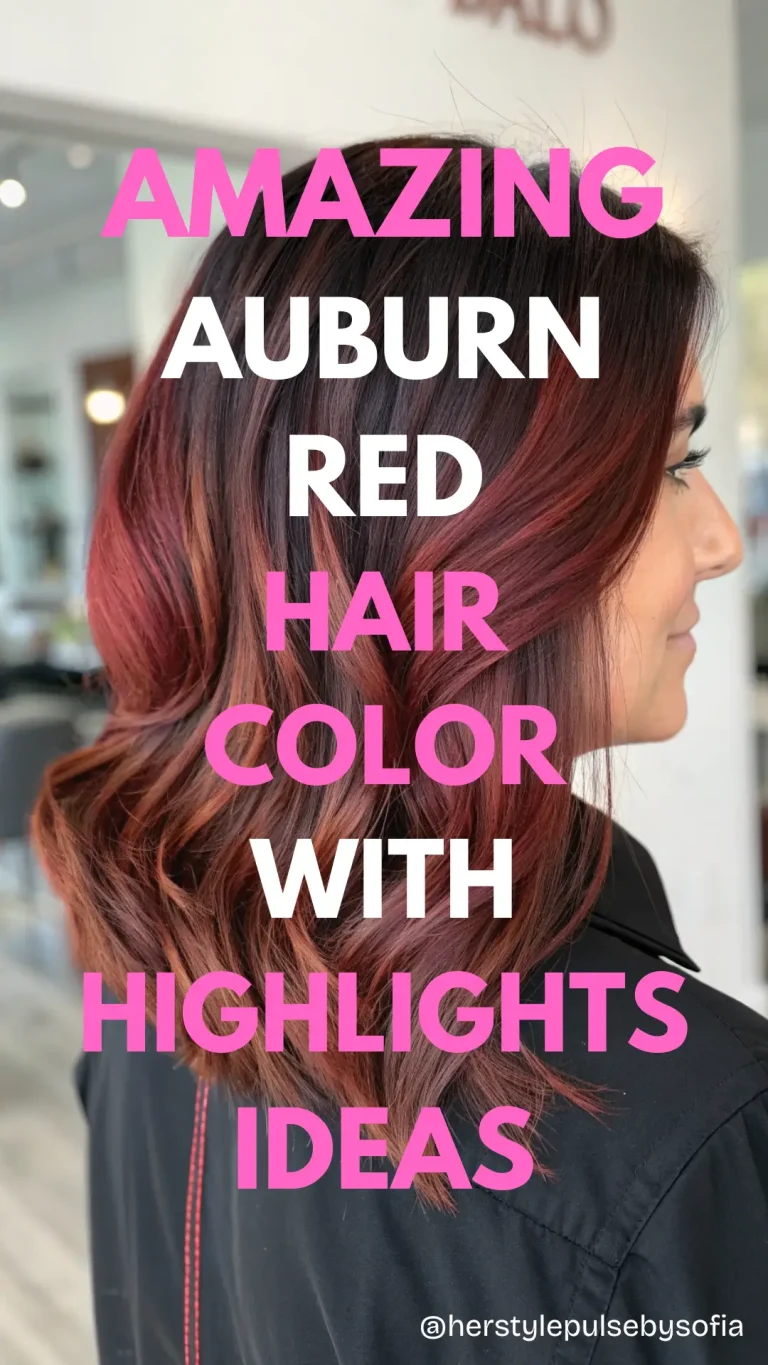 Auburn Red Hair Color with Highlights Ideas