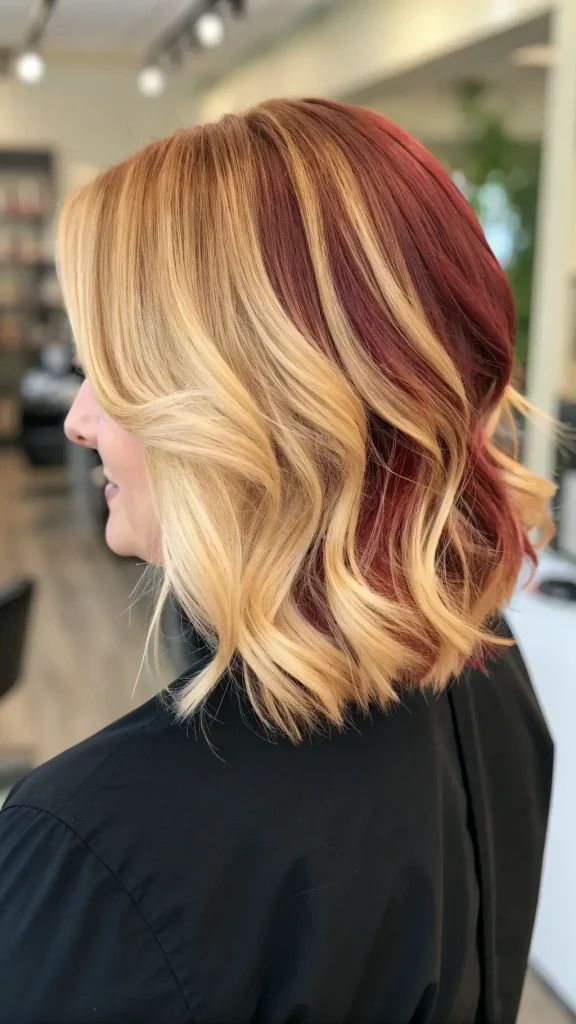 Blonde and Maroon Hair Color (1)
