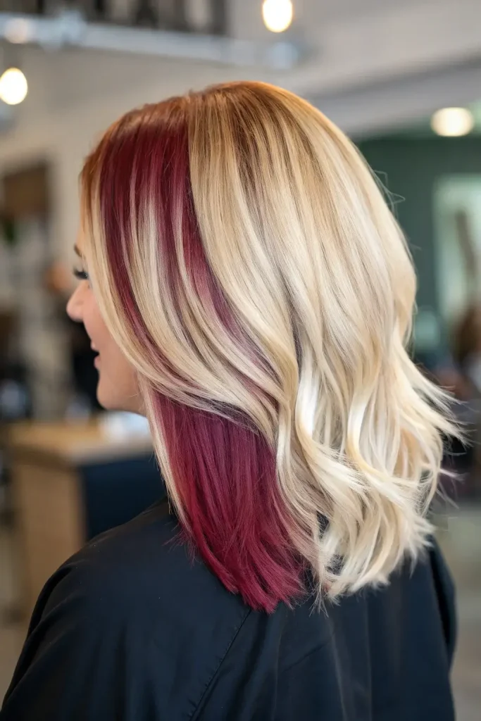 Blonde and Maroon Hair Color (10)