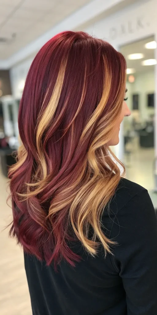 Blonde and Maroon Hair Color (3)