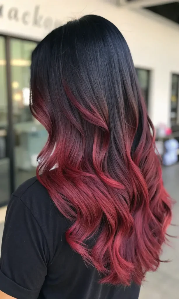 Cherry chocolate hair with highlights (10)