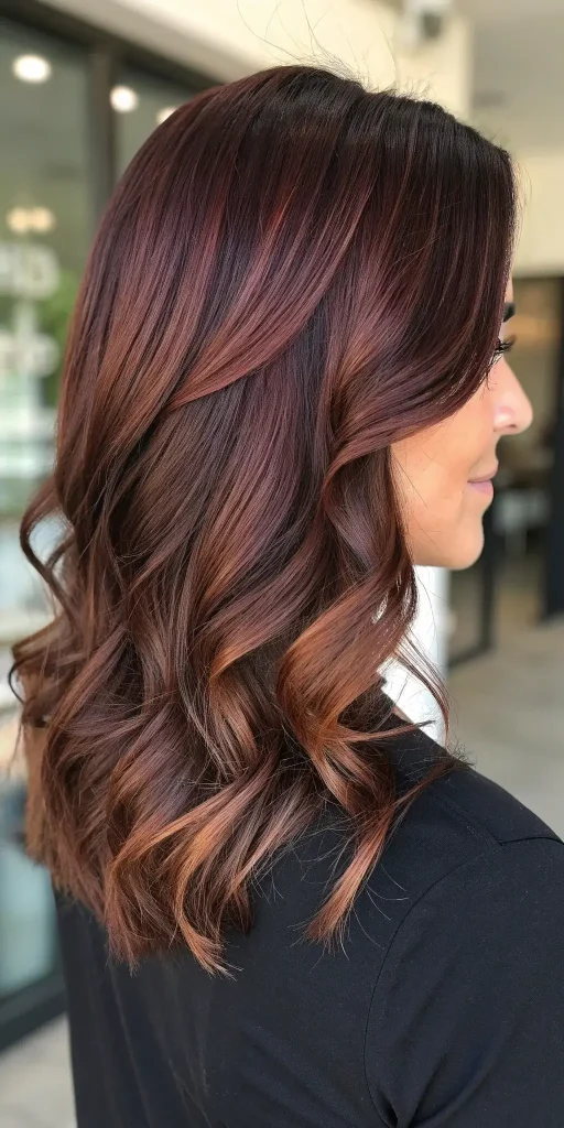 Cherry chocolate hair with highlights (3)