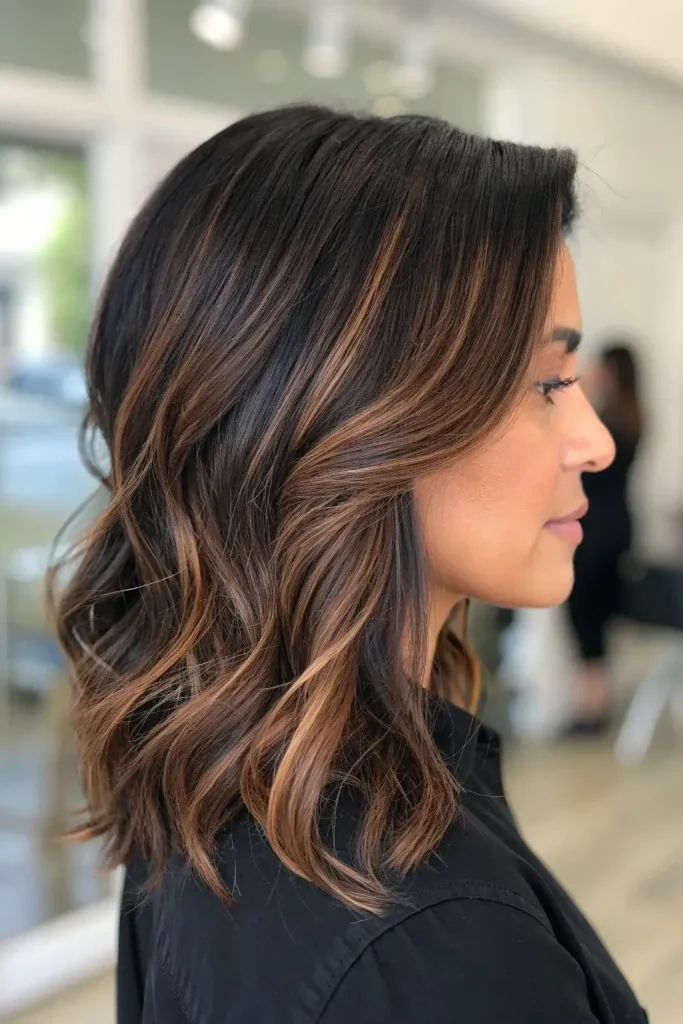 Cherry chocolate hair with highlights (5)