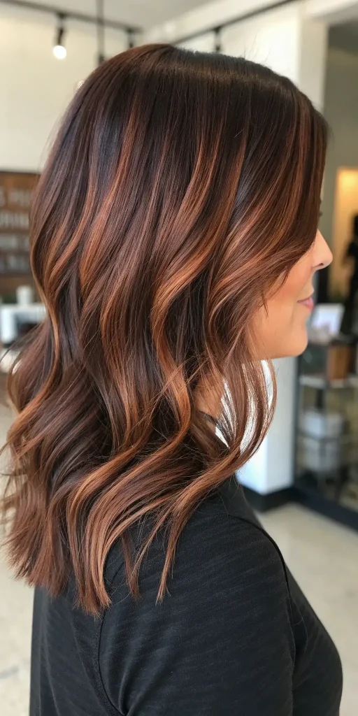 Cherry chocolate hair with highlights (6)
