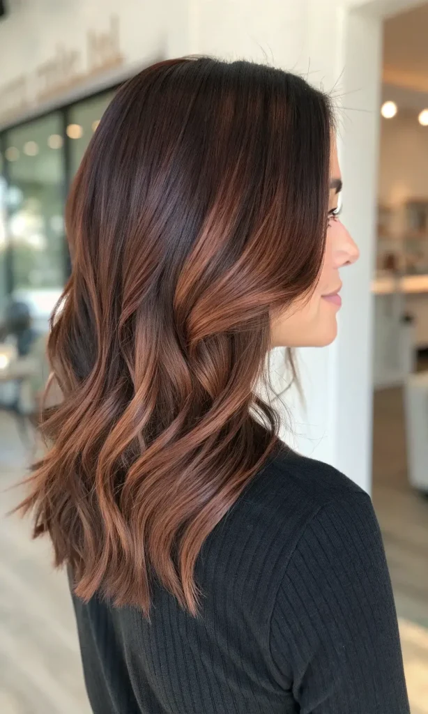 Cherry chocolate hair with highlights (7)