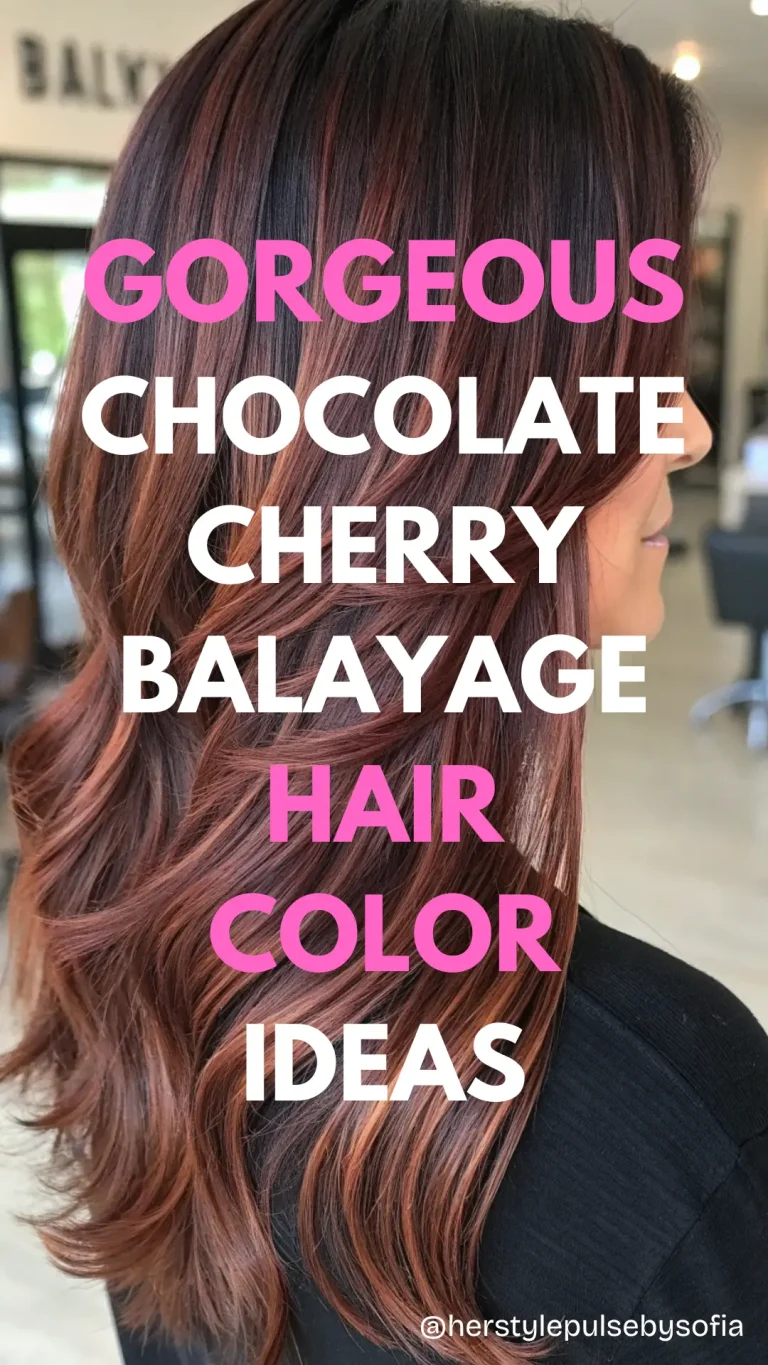 Chocolate Cherry Balayage Hair Color Ideas
