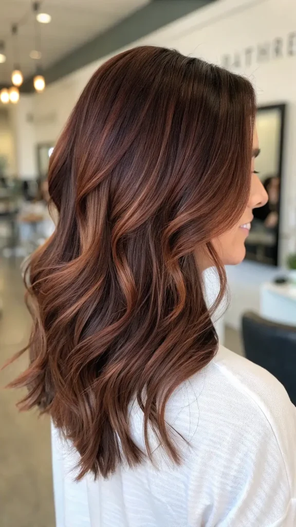 Chocolate Cherry Hair Color Balayage Idea (7)