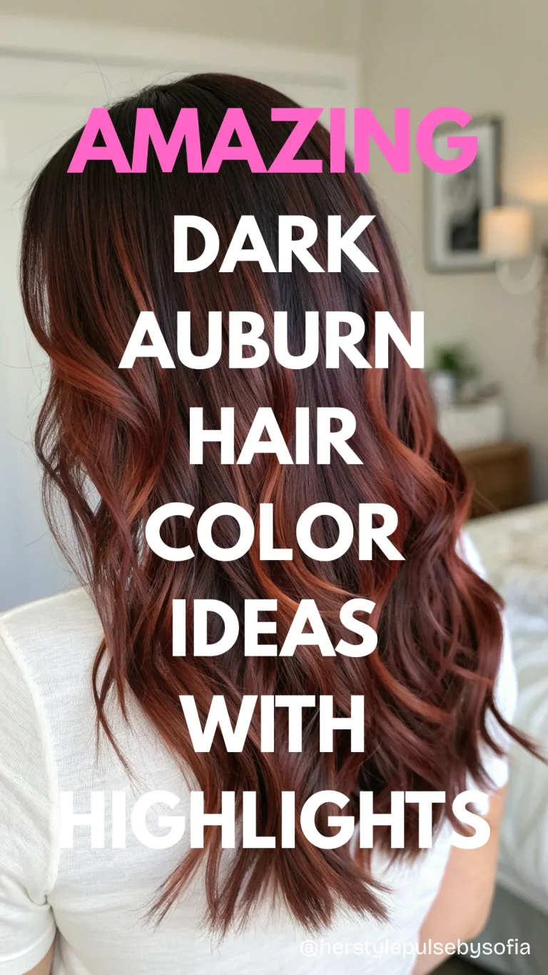 Dark Auburn Hair Color with Highlights
