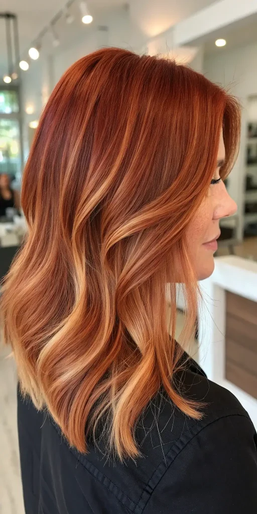 Dark Auburn Red Hair Color with Highlights (9)