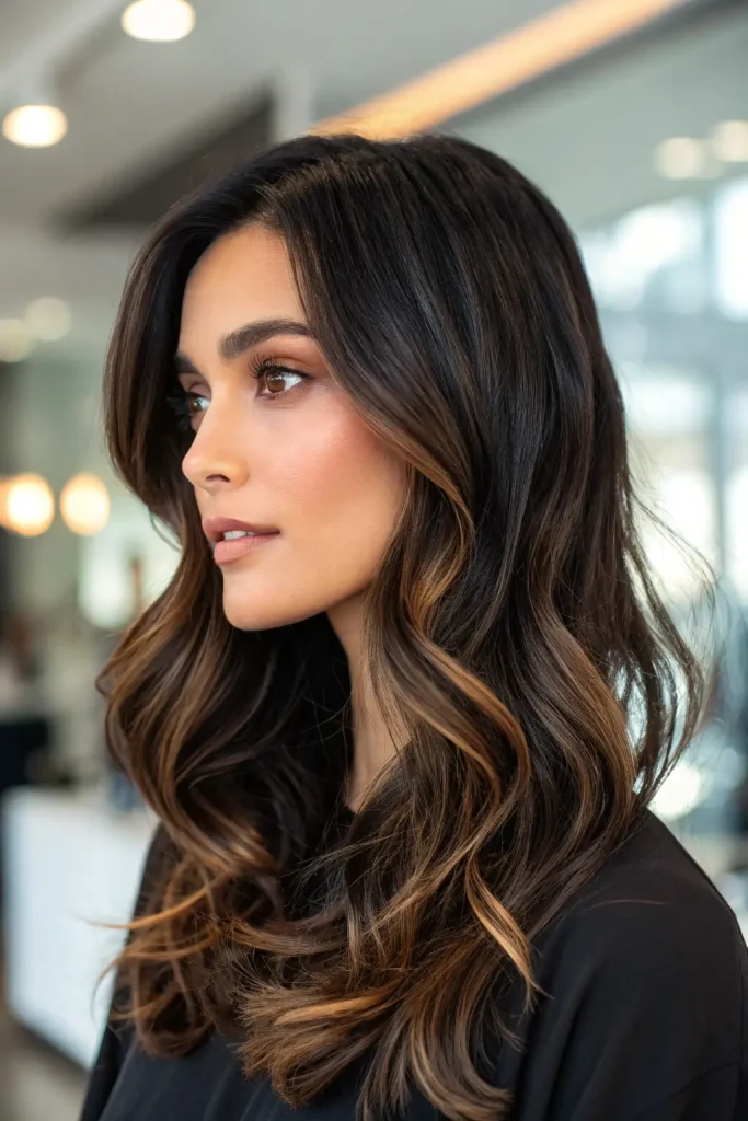 Dark Brunette Hair with Babylights (5)