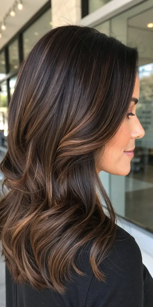 Dark Brunette Hair with Babylights (6)