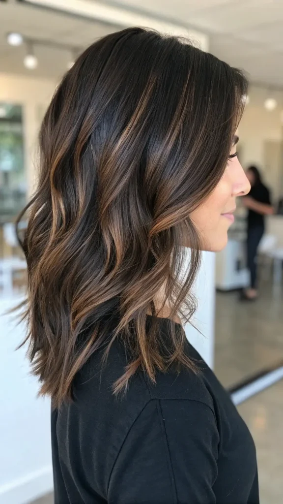 Dark Brunette Hair with Babylights (7)