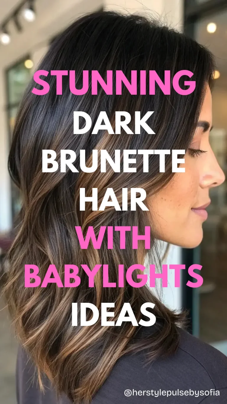 Dark Brunette Hair with Babylights Ideas - Medium, Short & Straight Brown Hair Color Inspiration