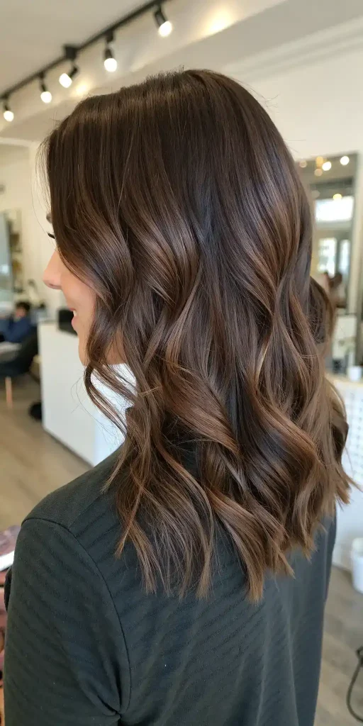 Dark Chocolate Brown Hair With Lowlights (11)