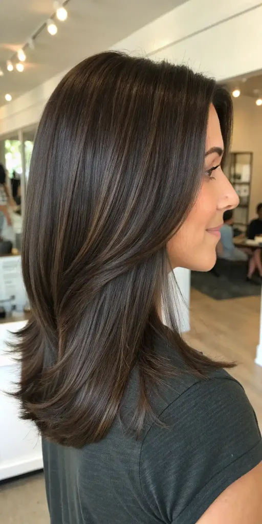 Dark Chocolate Brown Hair With Lowlights (17)