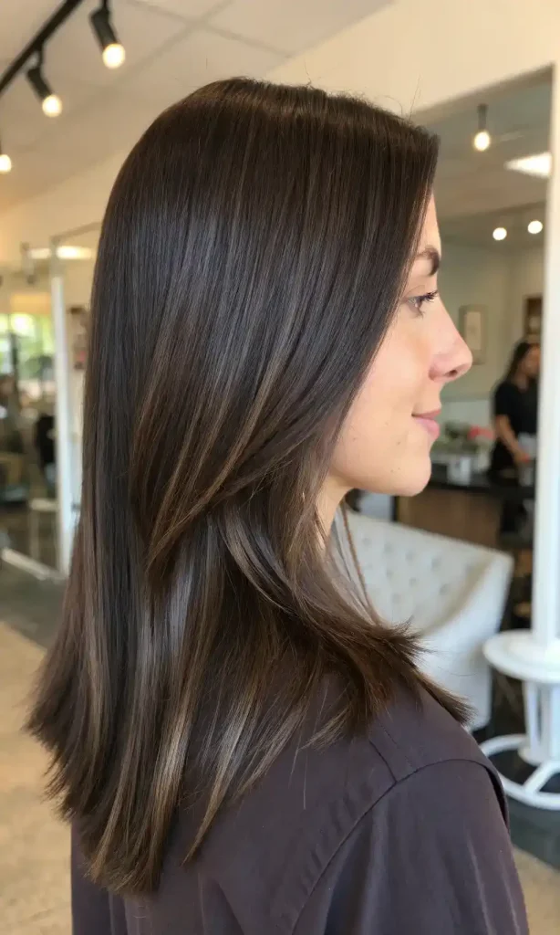 Dark Chocolate Brown Hair With Lowlights (18)