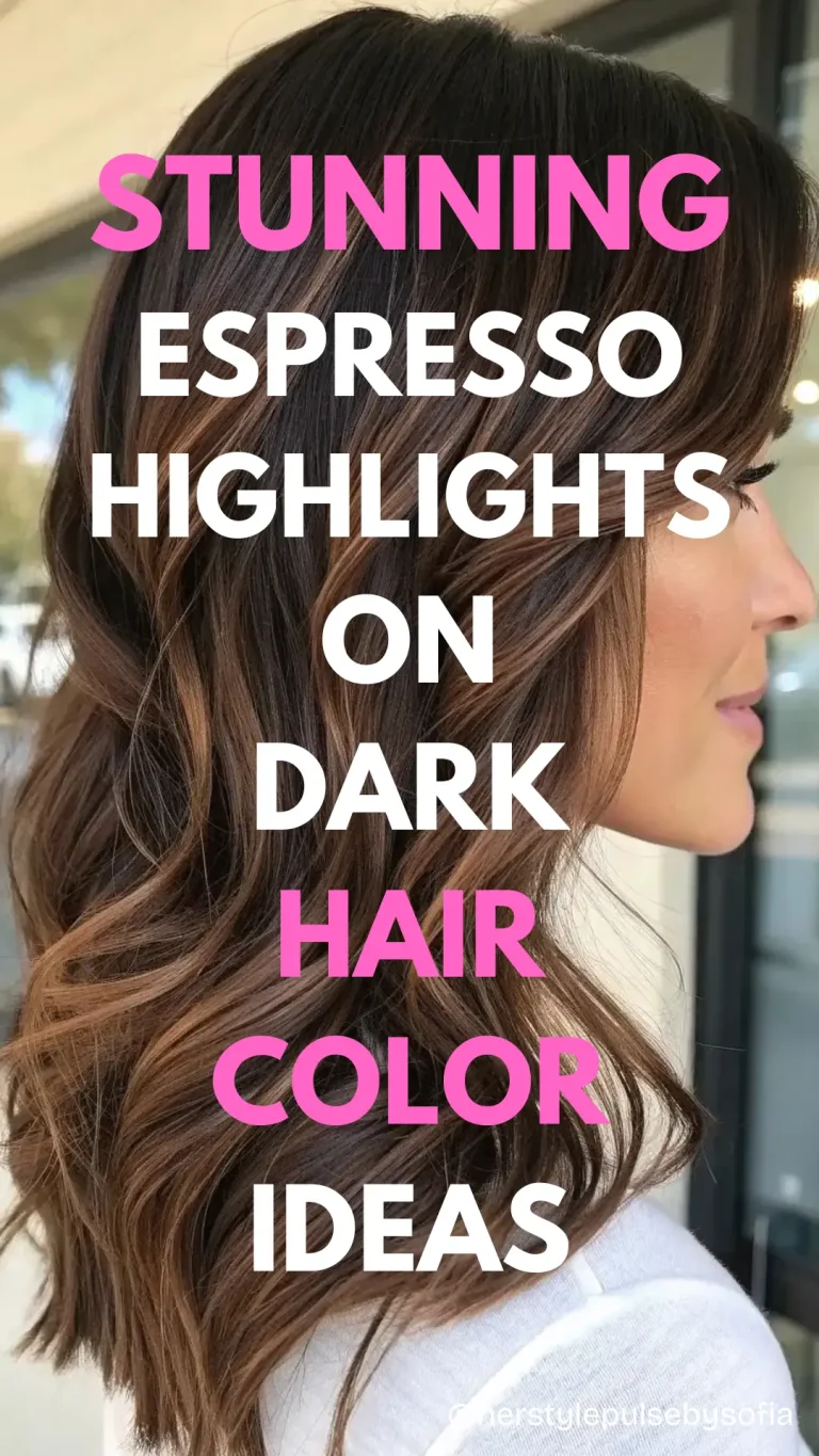Espresso Highlights on Dark Hair Color Ideas