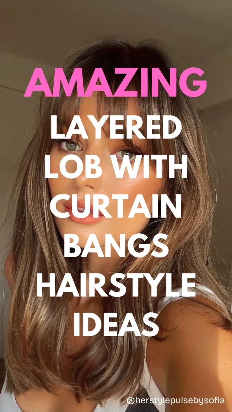 Layered Lob with Curtain Bangs hairstyle Ideas
