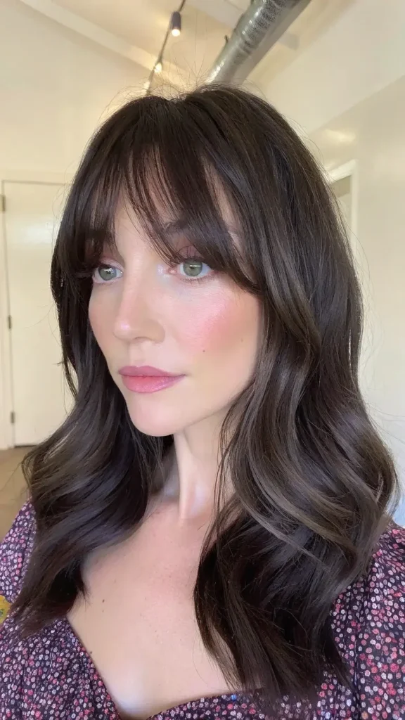 Long layered haircuts with curtain bangs (1)