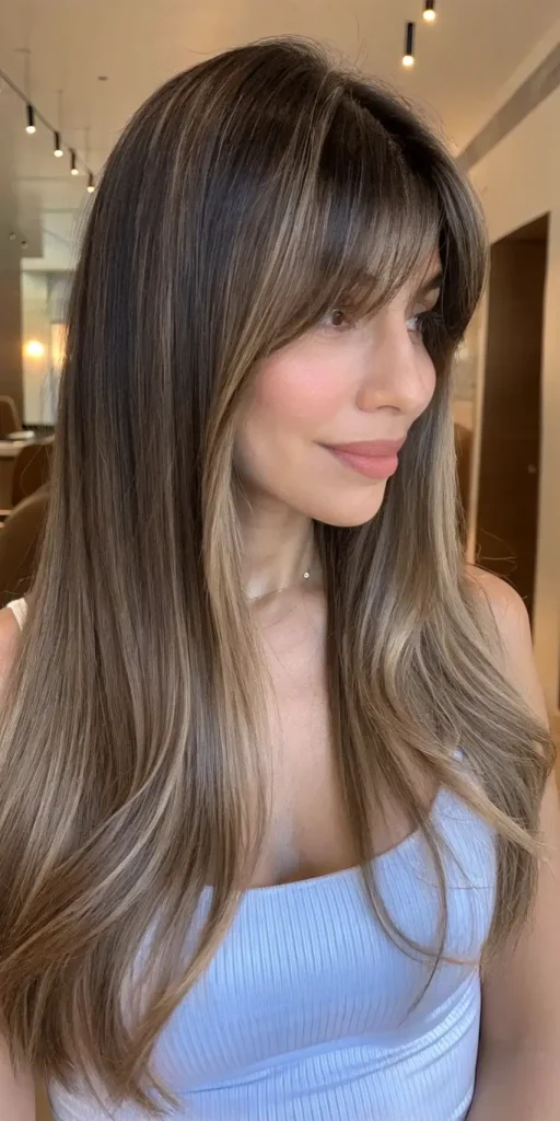 Long layered haircuts with curtain bangs (10)