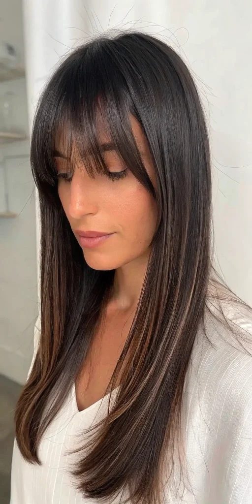 Long layered haircuts with curtain bangs (2)