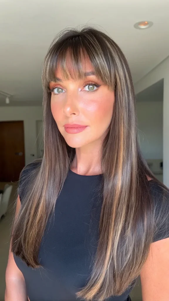 Long layered haircuts with curtain bangs (3)