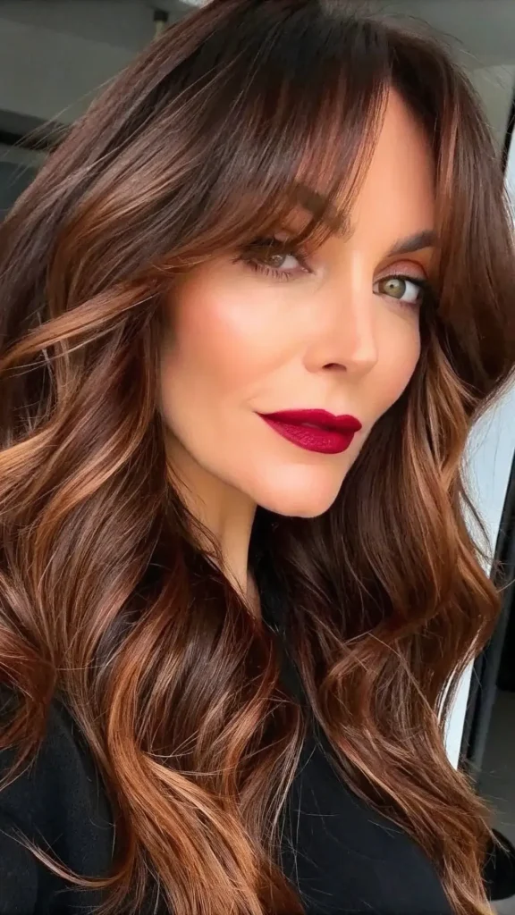 Long layered haircuts with curtain bangs (7)