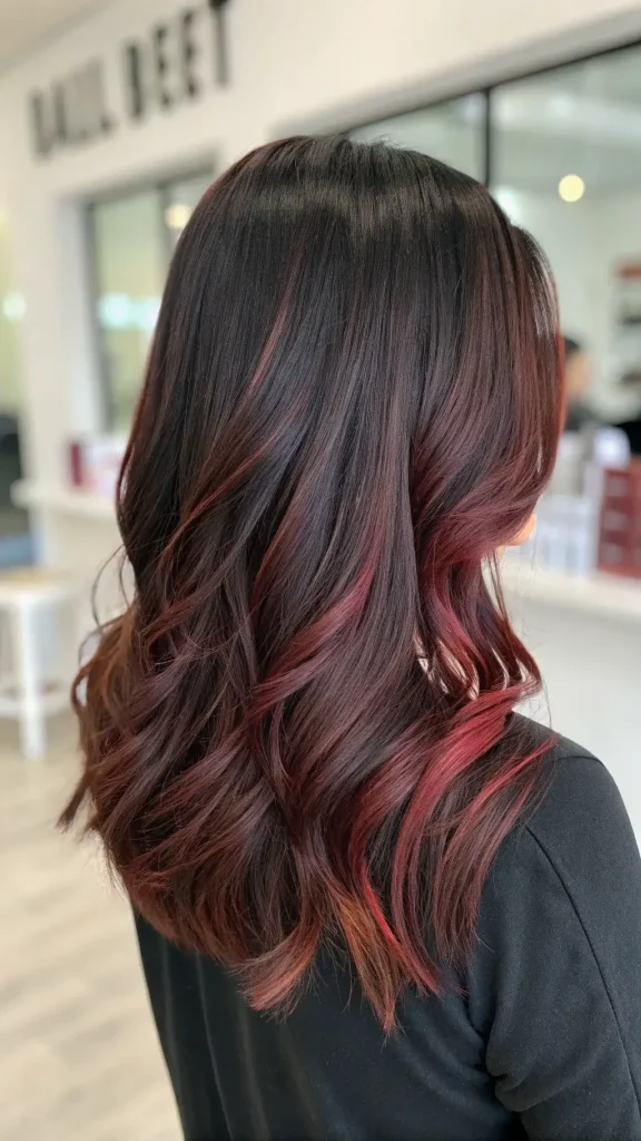 Subtle red highlights in brown hair (10)