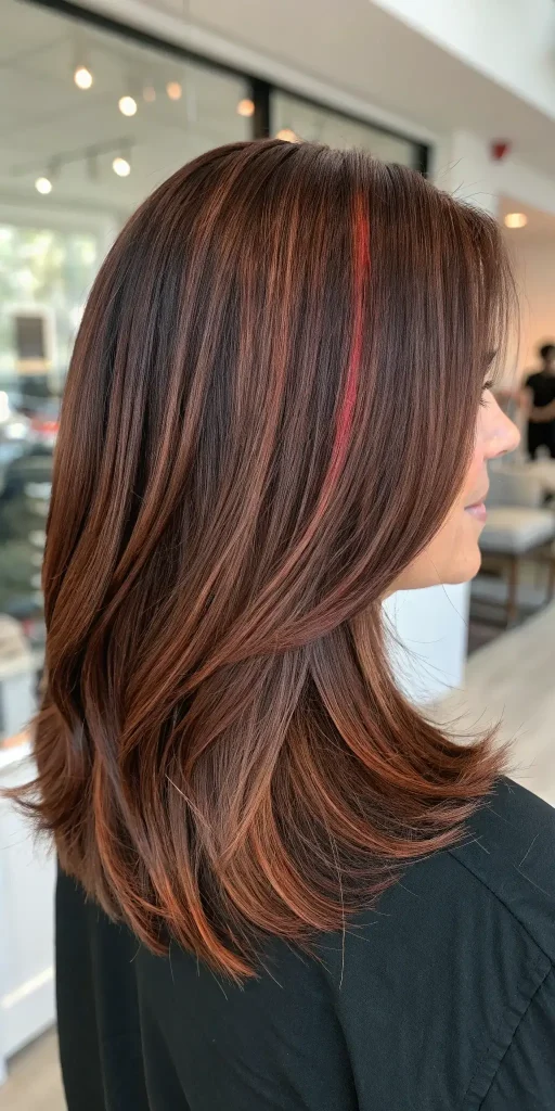 Subtle red highlights in brown hair (3)