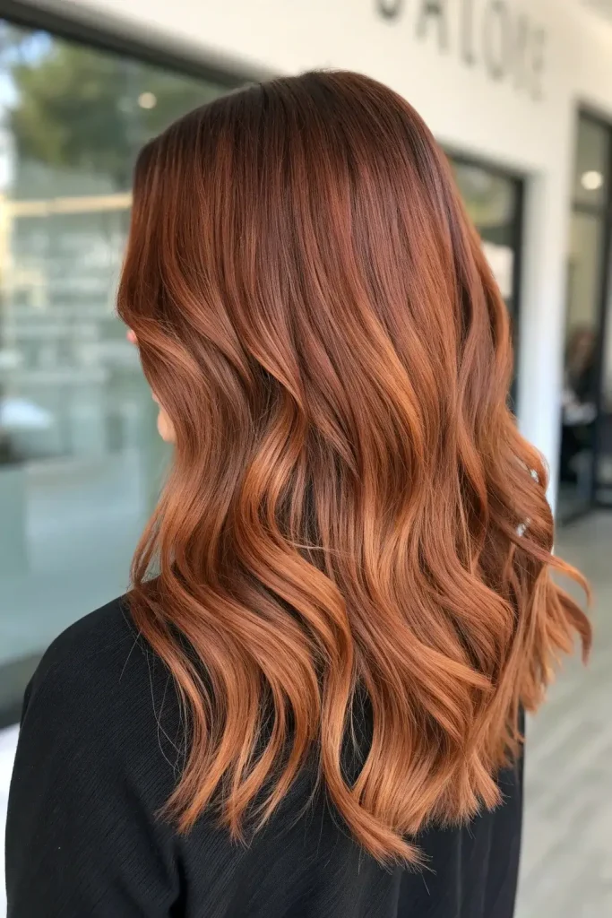 Warm Copper Balayage Brunette Hair (2)