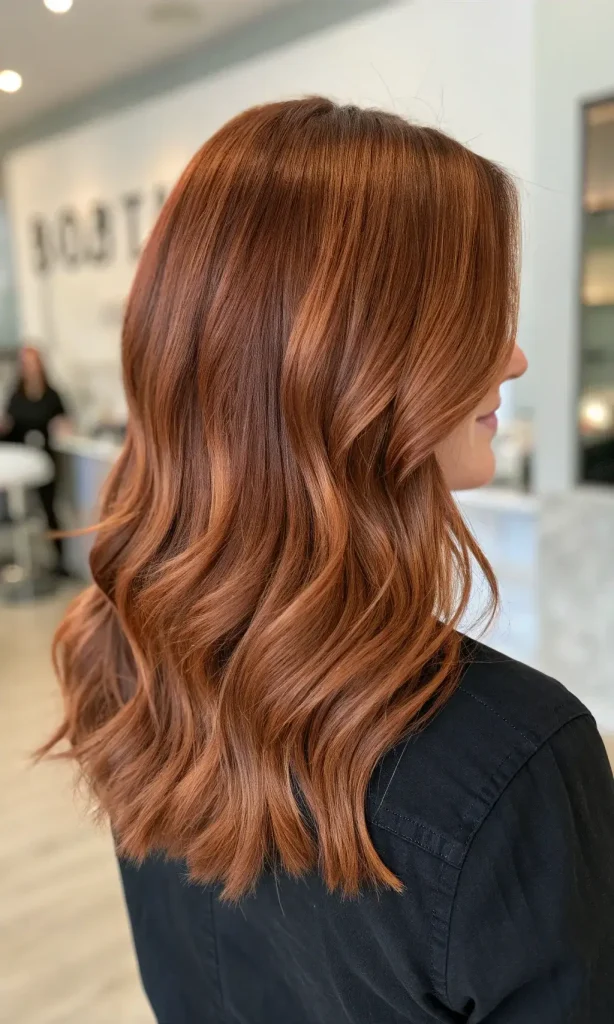 Warm Copper Balayage Brunette Hair (7)
