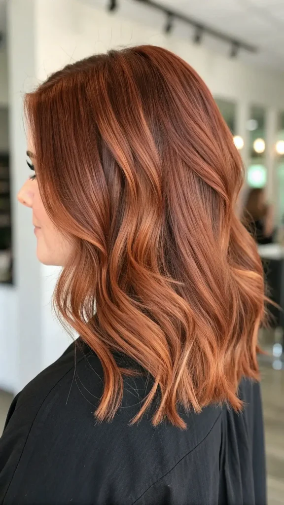 Warm Copper Balayage Brunette Hair (8)