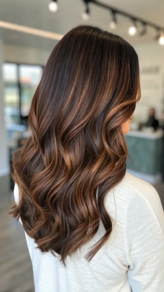 Warm Copper Balayage on Dark Hair (1)