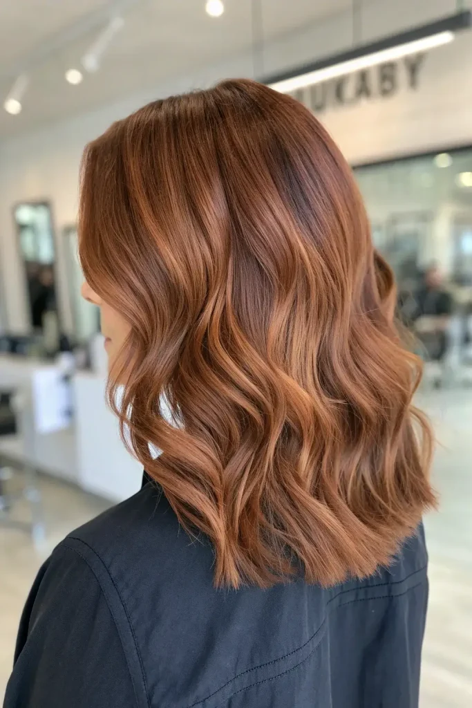 Warm Copper Balayage on Dark Hair (2)