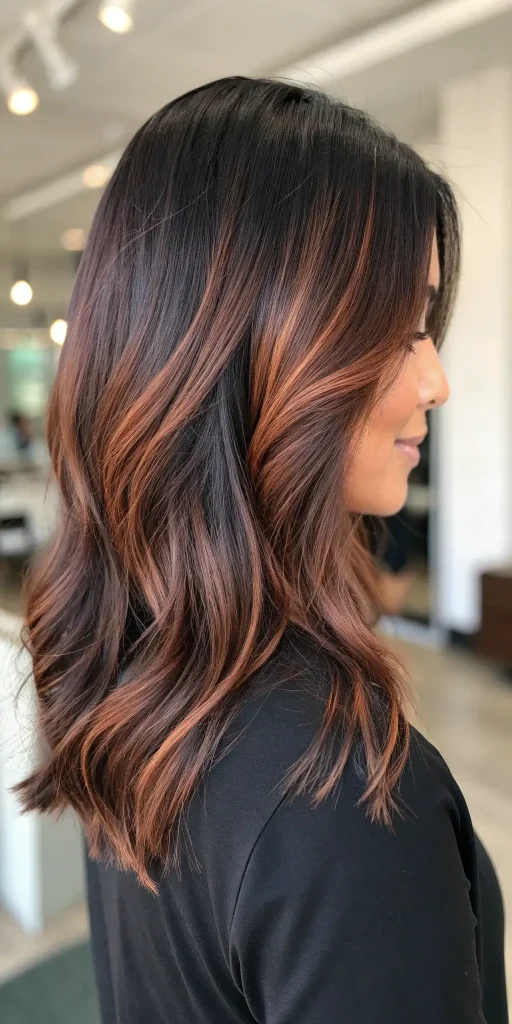 Warm Copper Balayage on Dark Hair (3)