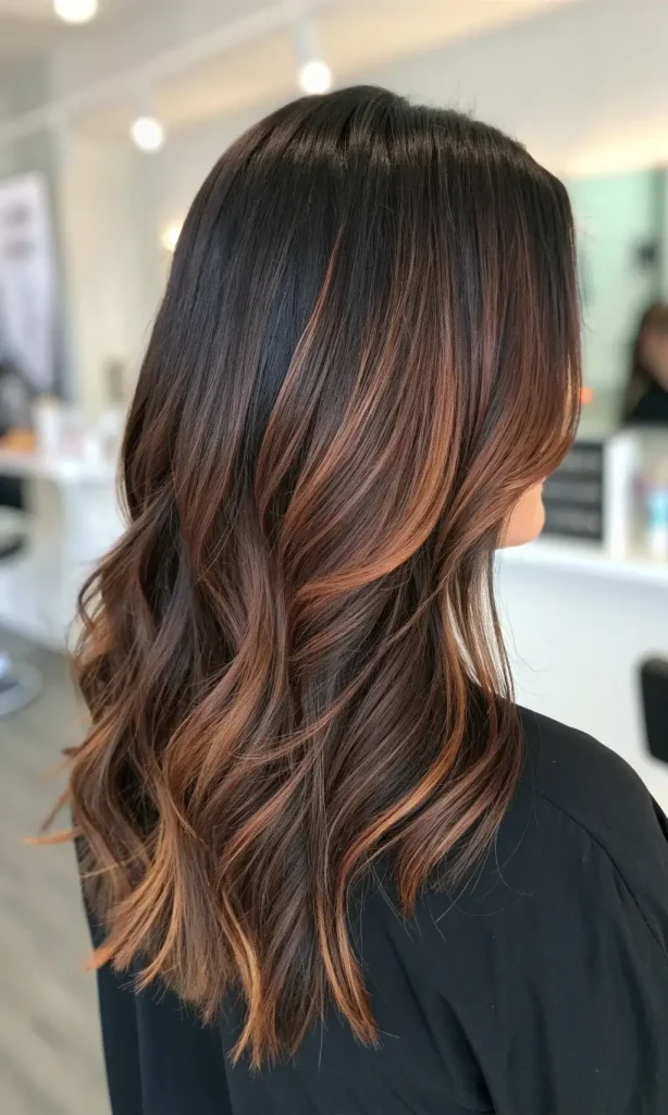 Warm Copper Balayage on Dark Hair (7)