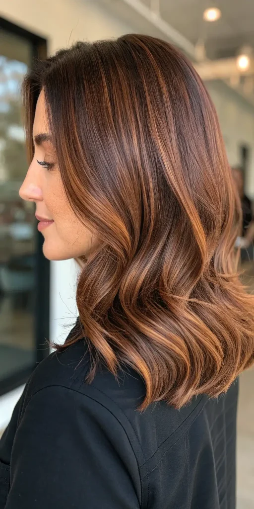 Warm Copper Balayage on Dark Hair (9)