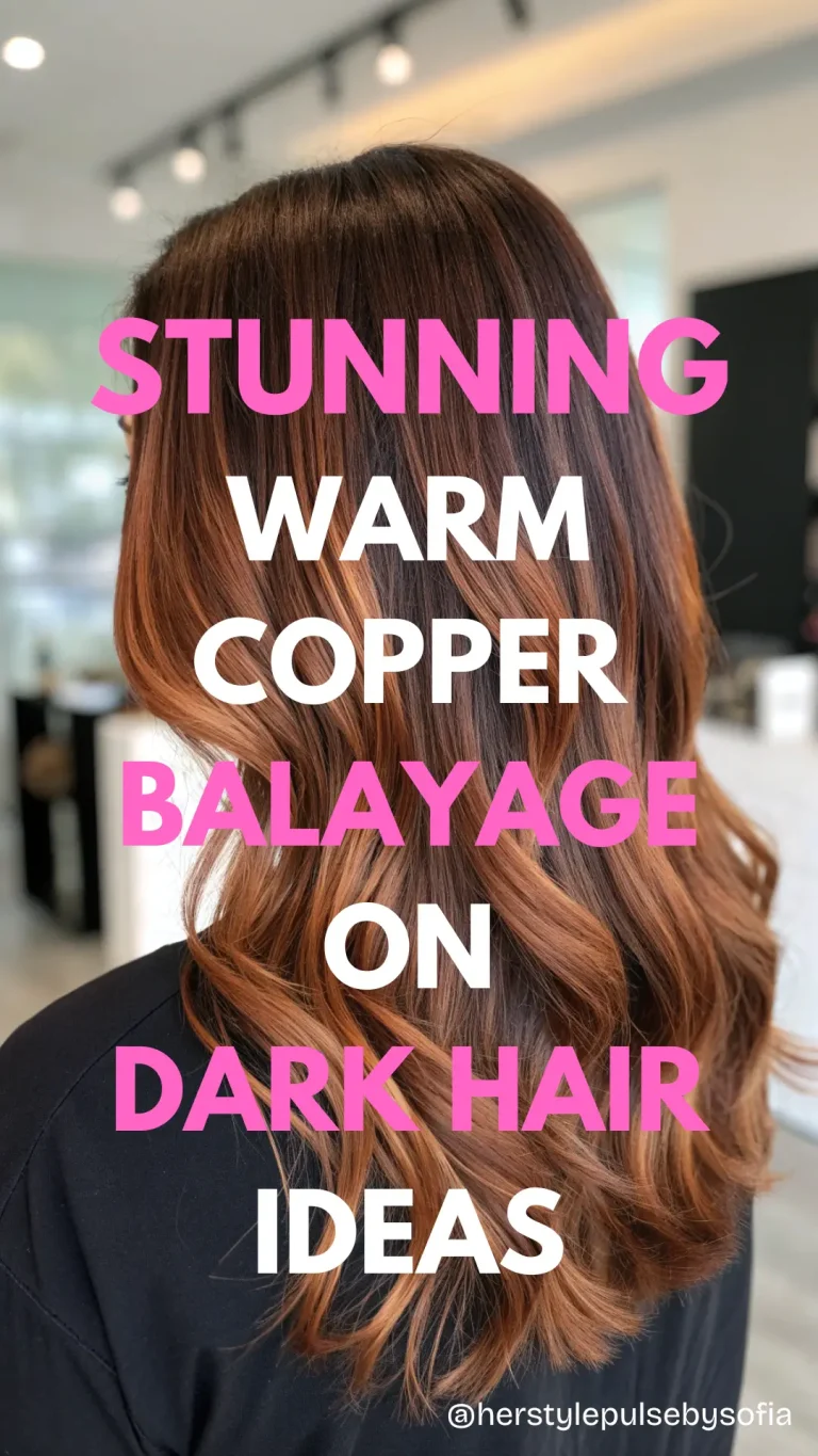 Warm Copper Balayage on Dark Hair Ideas