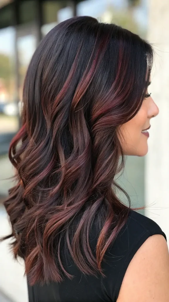 black cherry balayage hair color (1)