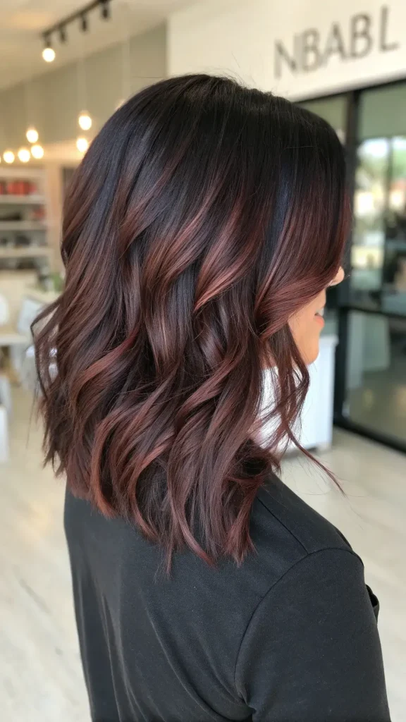 black cherry balayage hair color (5)