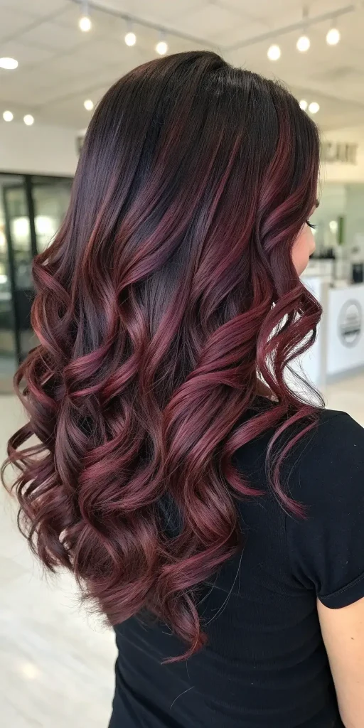 brunette hair with red highlights idea (6)