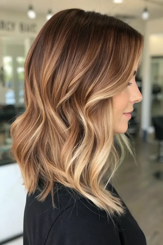 chocolate cherry balayage hair (10)